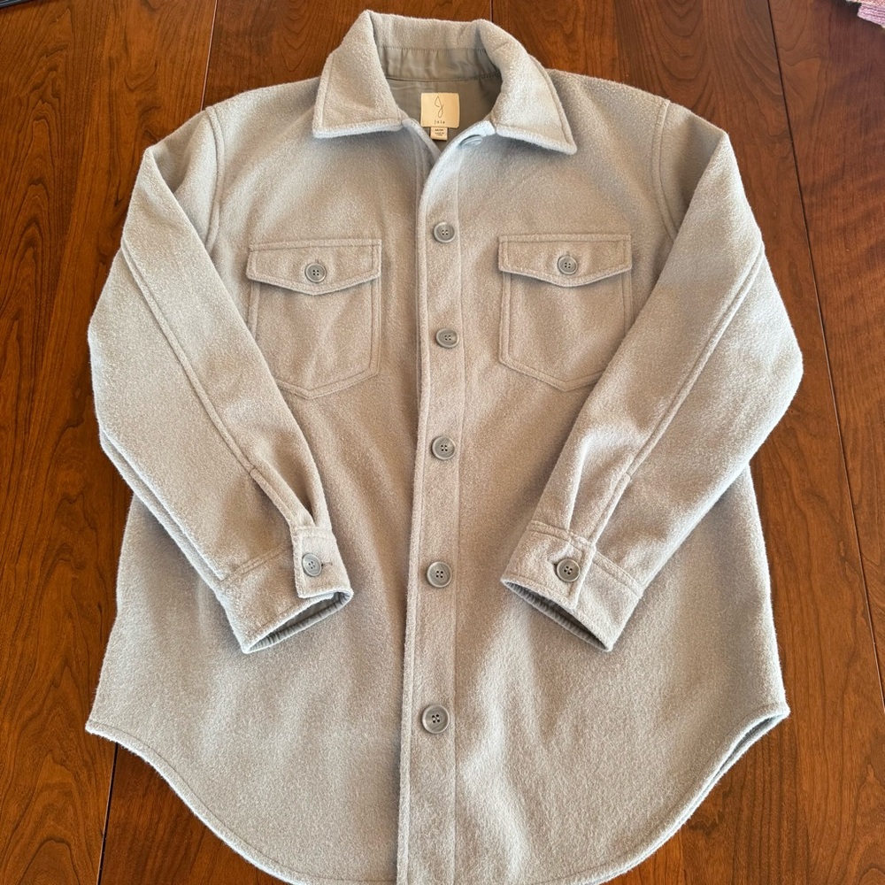 Joie Fleece Shacket Light Blue Collared with Buttons Size M